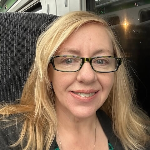 Jeanette Young of Every Chat Matters Coaching, Cheltenham, On A Train